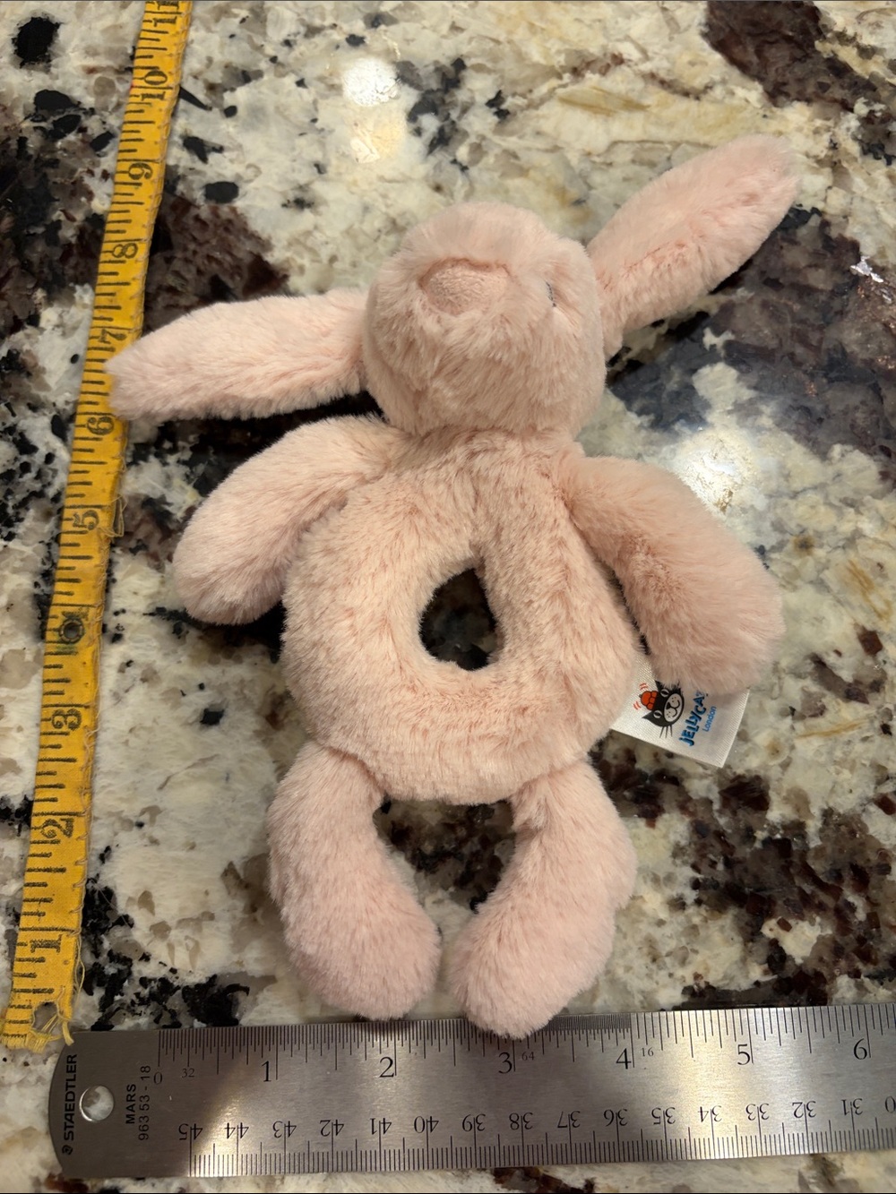 Jellycat Pale Pink Bunny Ring Rattle